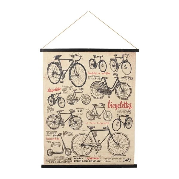 Paris Comptoir De Famille Toile Bicyclette Noir Et Rouge 1