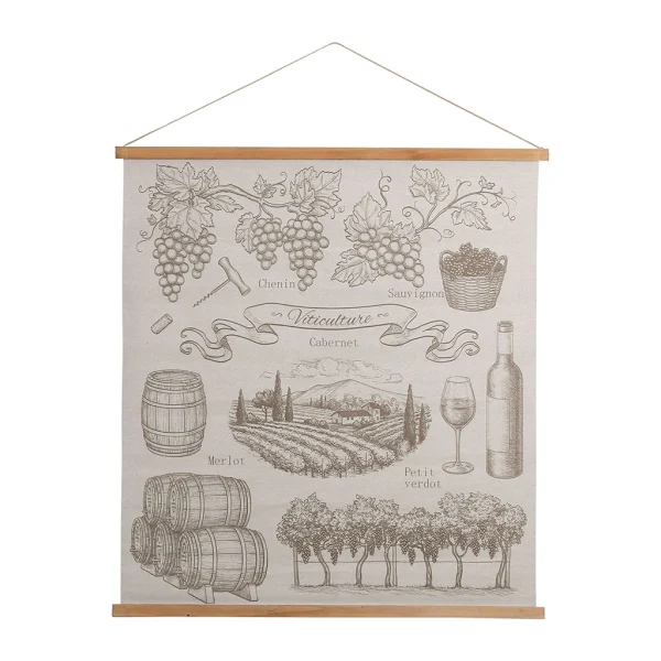 Comptoir De Famille Toile « viticulture » Brun 91x100cm grossiste en ligne 1