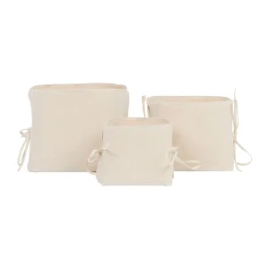 magasin en ligne france Comptoir De Famille Cache Pots X3 Naturel En Toile De Coton – Emelise 8