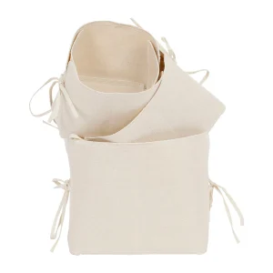 magasin en ligne france Comptoir De Famille Cache Pots X3 Naturel En Toile De Coton – Emelise 10