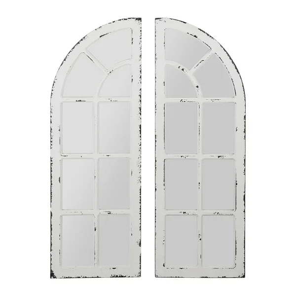 Retour Facile et Gratuit Comptoir De Famille Miroirs X2 Blanc Patiné 40x117cm – Orangerie 1