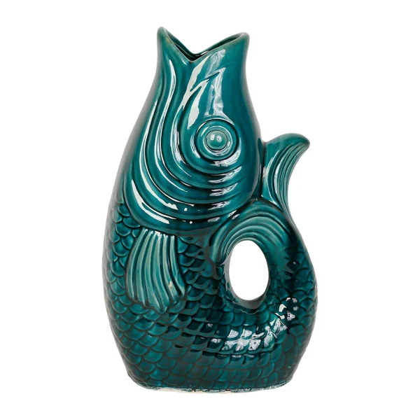 mode Côté Table Vase Poisson Mer Emeraude 24×16.5xh39.5cm Gres 1