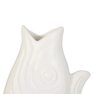 marque moins cher Côté Table Vase Poisson Mer Blanc 24×16.5xh39.5cm Gres 9