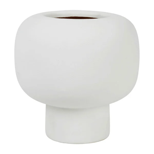 Livraison rapide Côté Table Vase Maceio Blanc Casse D18.5xh18.5cm Gres 1