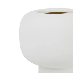 Livraison rapide Côté Table Vase Maceio Blanc Casse D18.5xh18.5cm Gres 7