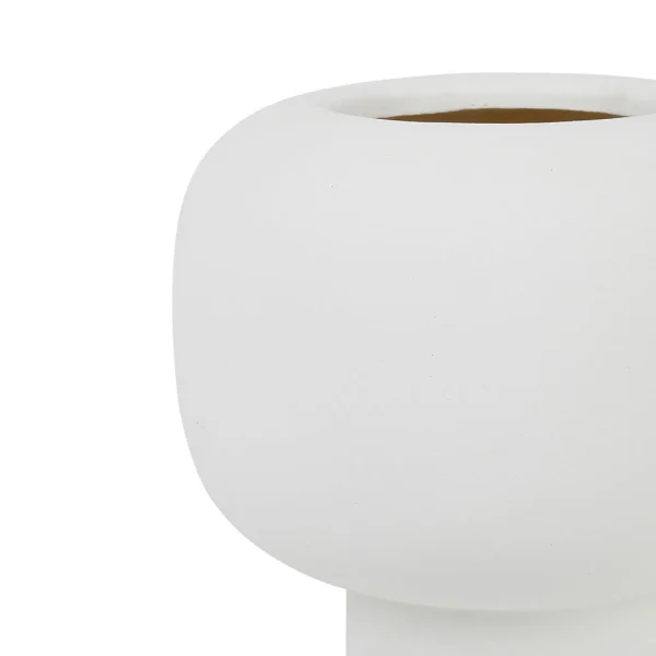 Livraison rapide Côté Table Vase Maceio Blanc Casse D18.5xh18.5cm Gres 3