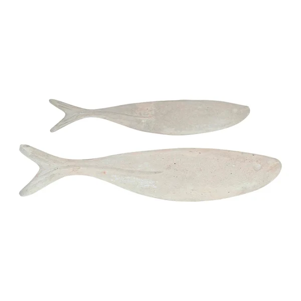 excellent qulity Côté Table Deco Poisson (lot De 2) Edoni Blanc En Papier Mache 1