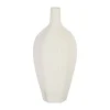 magasins pour Côté Table Vase Bouteille Blanc Cassé En Faience – Plisse 10