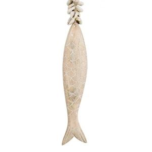 Jardin D’Ulysse Deco Poisson Un été à La Mer Naturel H30cm En Manguier Et Coquillage boutiqued en ligne 9