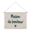 marques de renommée Jardin D’Ulysse Décoration Murale Tuftée écru Et Vert 80x60cm En Coton – Famille 8