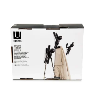 Umbra Crochet Mural Bonhomme Noir Buddy authentiques 14