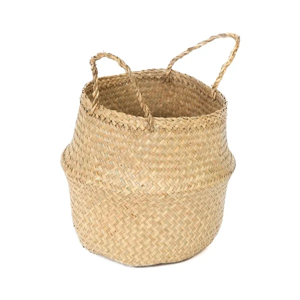 Compactor Panier Pliable Belly Naturel H26cm Jonc De Mer nouvelle saison 1