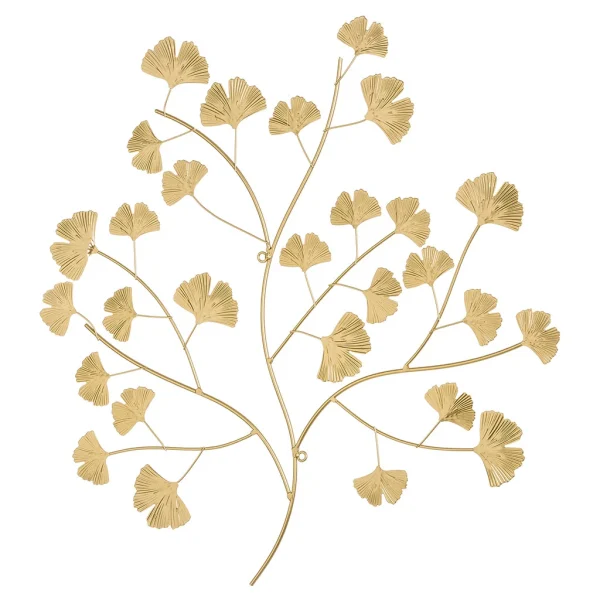 livraison la plus rapide Unimasa Decoration Murale Feuille De Ginkgo Metal Doré (53x56cm) 1