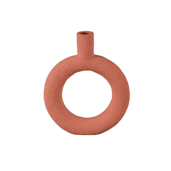 Pt’ Vase Anneau En Polyresine Terracotta 18x20xh22.5cm magasin pour 1