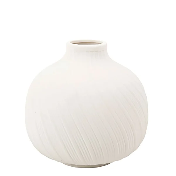 Arty Fêtes Vase Gustave Porcelaine Rainurée Blanc Matte magasin en ligne france 1