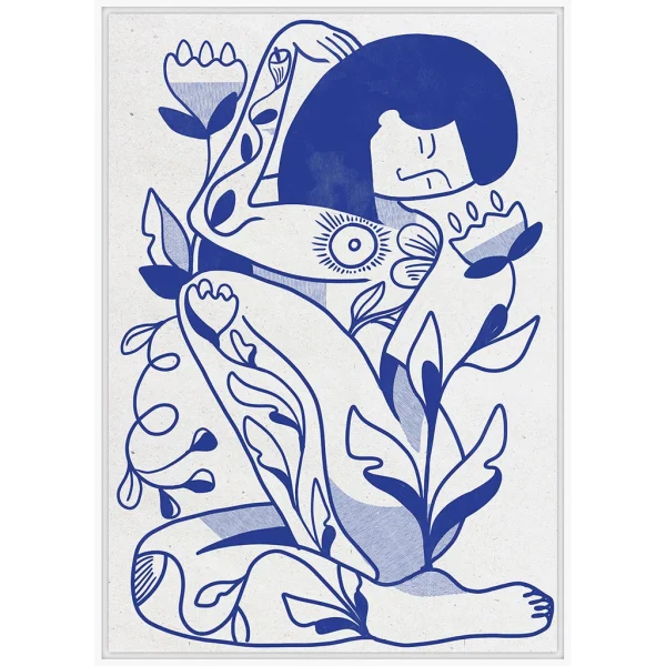 A&A Story Toile Encadree Femme 50x70cm Blanc Et Bleu boutique 1