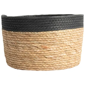 en ligne vente Gusta Panier De Rangement En Jute D30xh18cm Noir 6