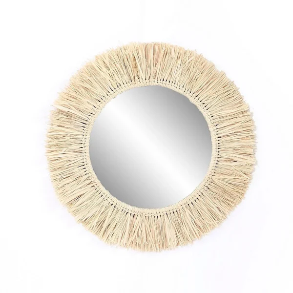 garantie de qualité Opjet Miroir Rond En Raphia Naturel D47cm – Efia 1