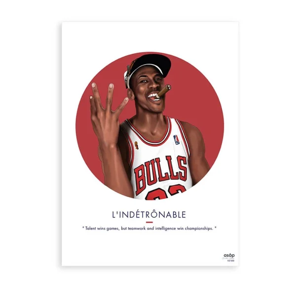 ASAP Affiche L’indetronable – Michael Jordan Rouge – 30x40cm en ligne 1