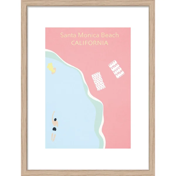 meilleure qualité A&A Story Image Encadree Santa Monica Beach – California 30x40cm 1