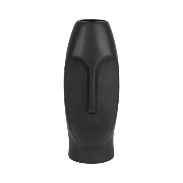 SEMA DESIGN Vase Mate Face Noir H24cm En Gres Authenticité garantie 1