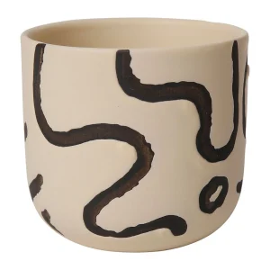 Authenticité garantie SEMA DESIGN Pot Avec Couvercle Visage Arty Ivoire Et Noir D8Xh9Cm En Gres 12