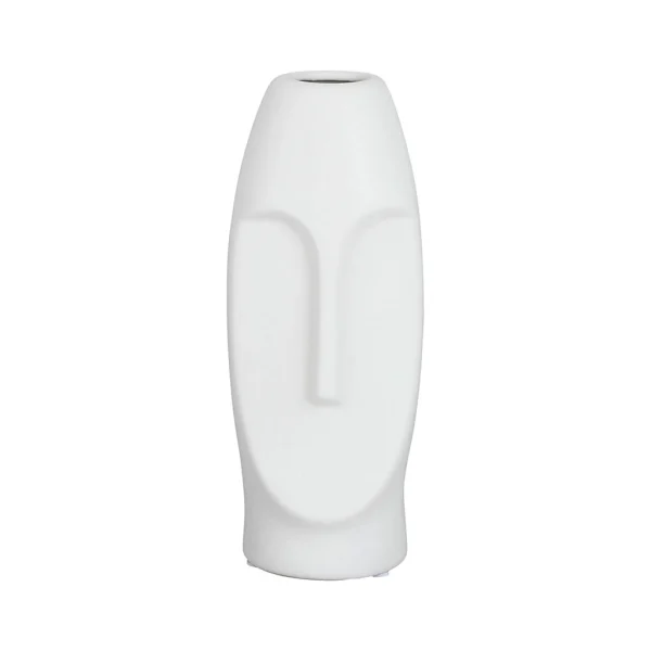 SEMA DESIGN Vase Face Blanc 10X9.5Xh24Cm Gres en ligne officielle 1