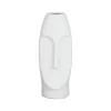 styles dernier cri SEMA DESIGN Vase Face Blanc 10X9.5Xh24Cm Gres 11