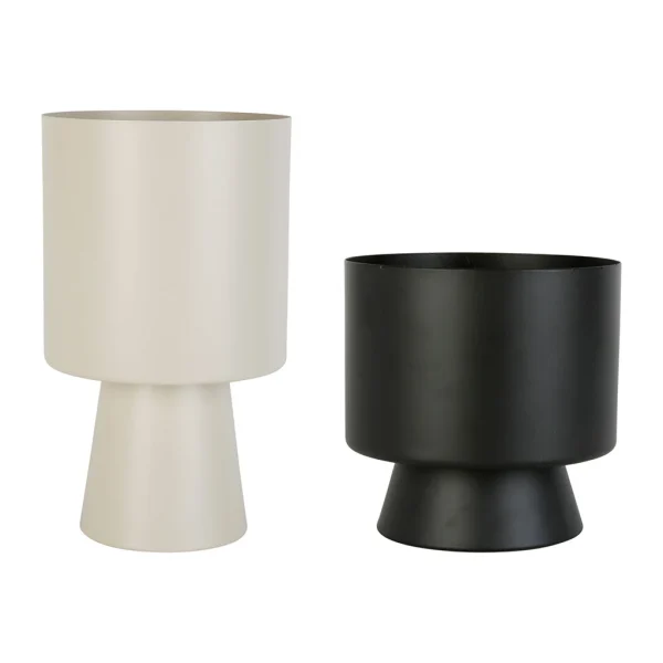 Meilleur Service SEMA DESIGN Cache Pot (lot De 2) Courba Beige Et Noir En Métal 1