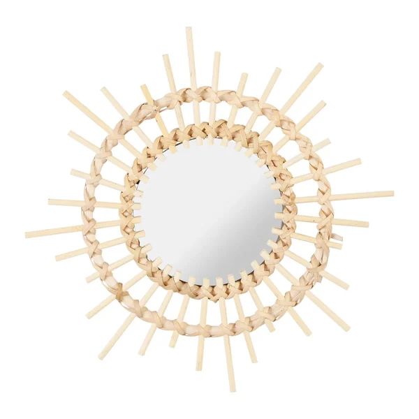 SEMA DESIGN Miroir Rotin Naturel D29.5cm pas cher 1