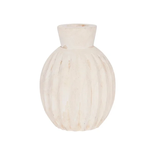 soldes pas cher SEMA DESIGN Vase Rond Pour Fleurs Séchées Creme – Paulownia 1