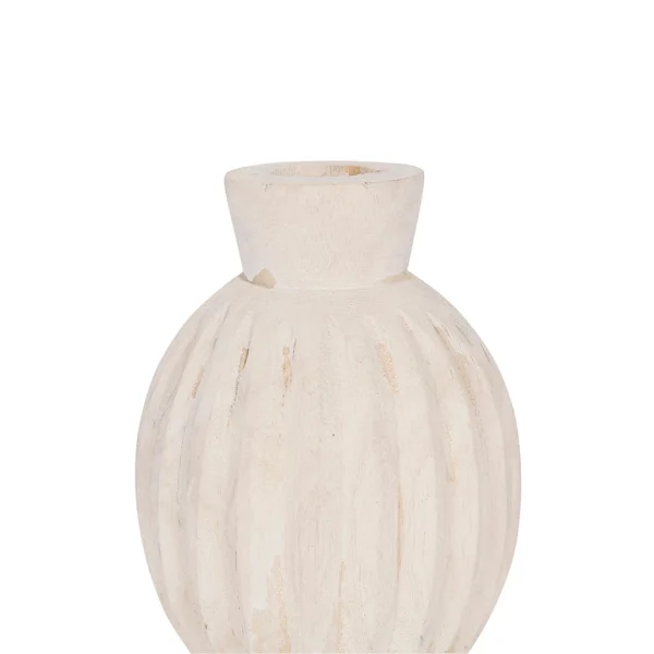 soldes pas cher SEMA DESIGN Vase Rond Pour Fleurs Séchées Creme – Paulownia 3