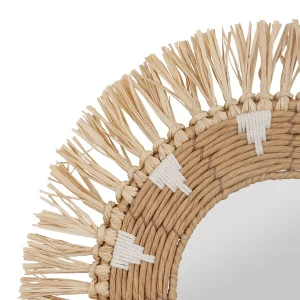 SEMA DESIGN Miroir Rond Naturel Et Blanc En Raphia D42cm – Terre Brulée Paris 8