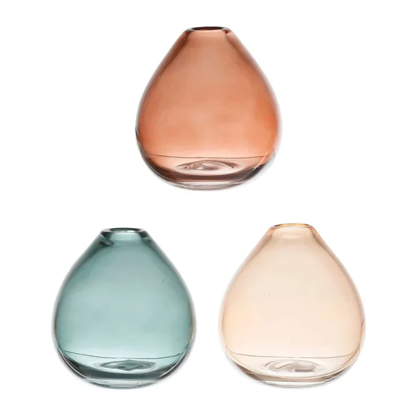 SEMA DESIGN Vase X3 émeraude, Grenade Et Terracotta En Verre – Cyrius grande marque pas cher 1