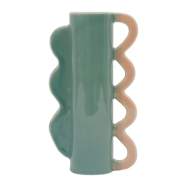 SEMA DESIGN Vase Vert Et Corail En Grès – Funny REMISE 1