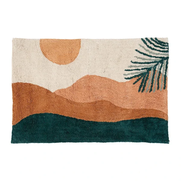 SOLDES TOUT À SEMA DESIGN Tapis Tufté Sunset écru Et Terracotta- Sweet Leaves 1